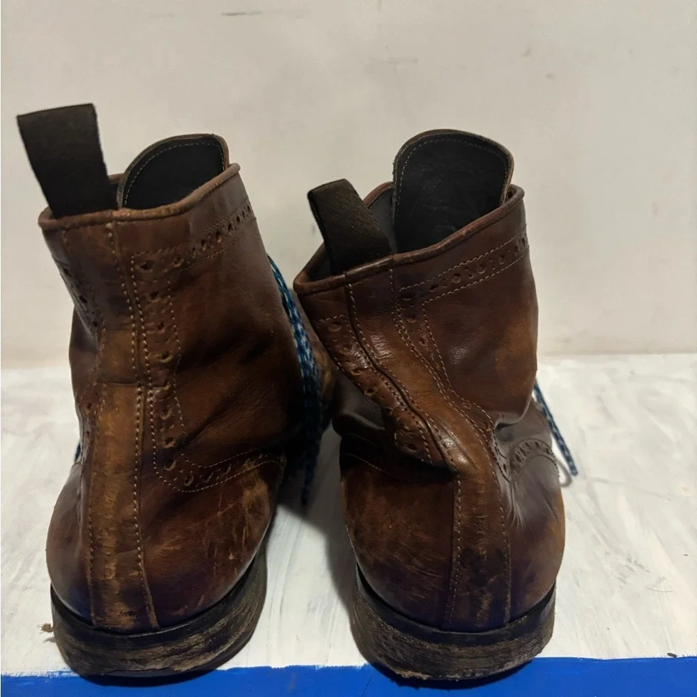 To Boot New York Adam Derrick Henley Brown Leather Wingtip Boots Mens 9 Italy